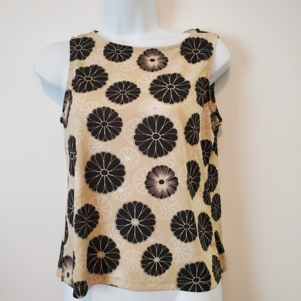 Black and Tan Print Top size small - Picture 5 of 6